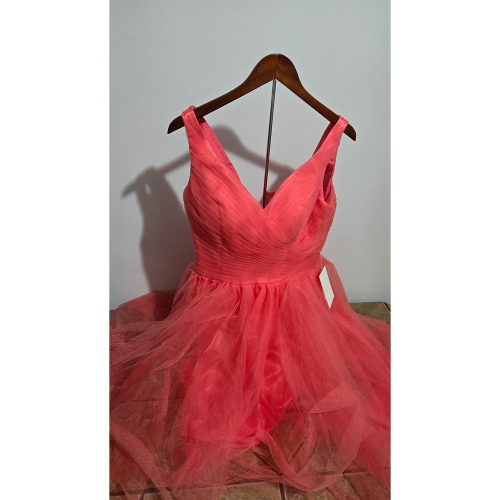 New Witness of Love Light Red Lace Tulle Prom Wedding Bridal Party Dress Sz 12